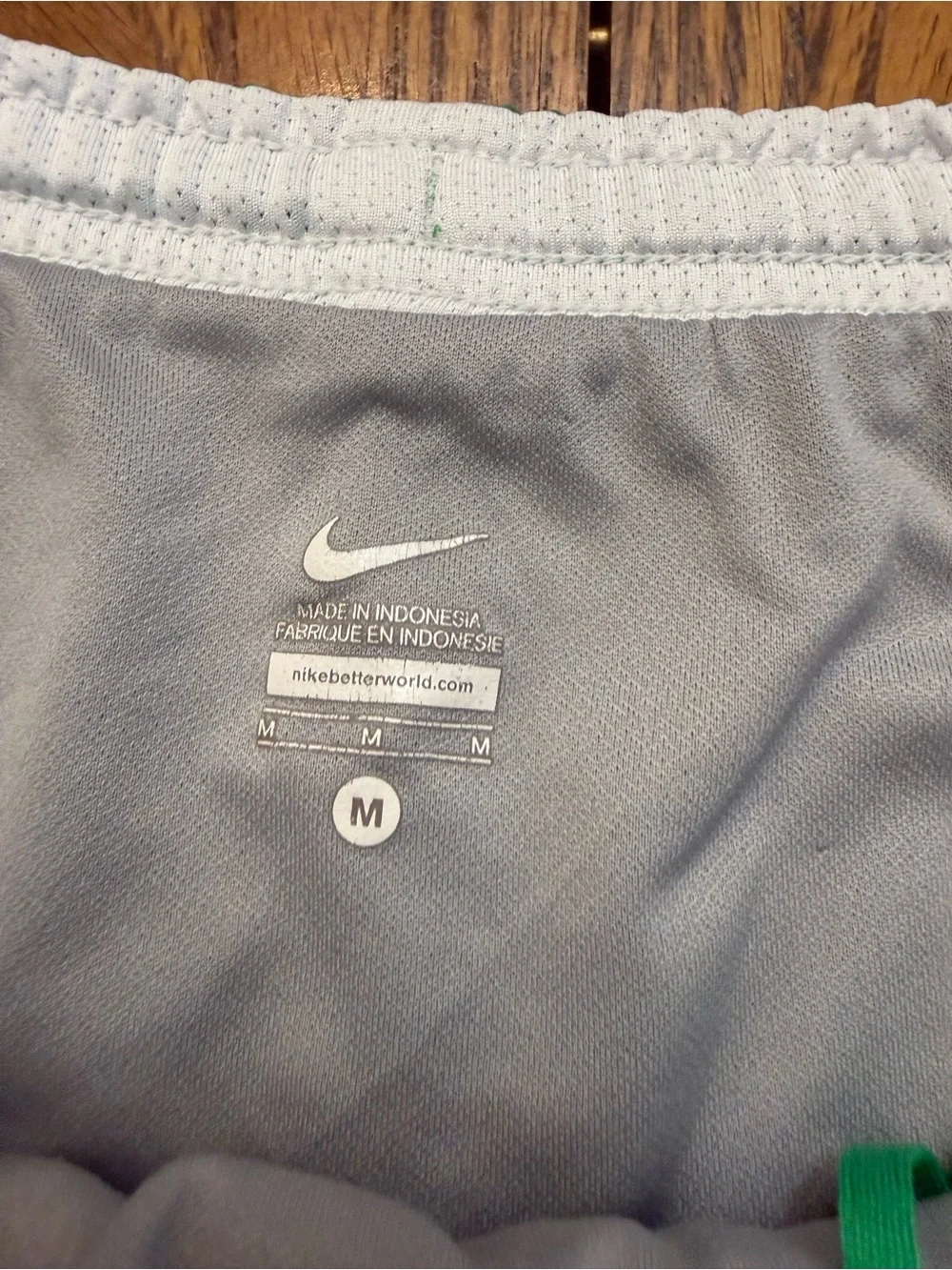 Nike Green Athletic Shorts with Pink Trim